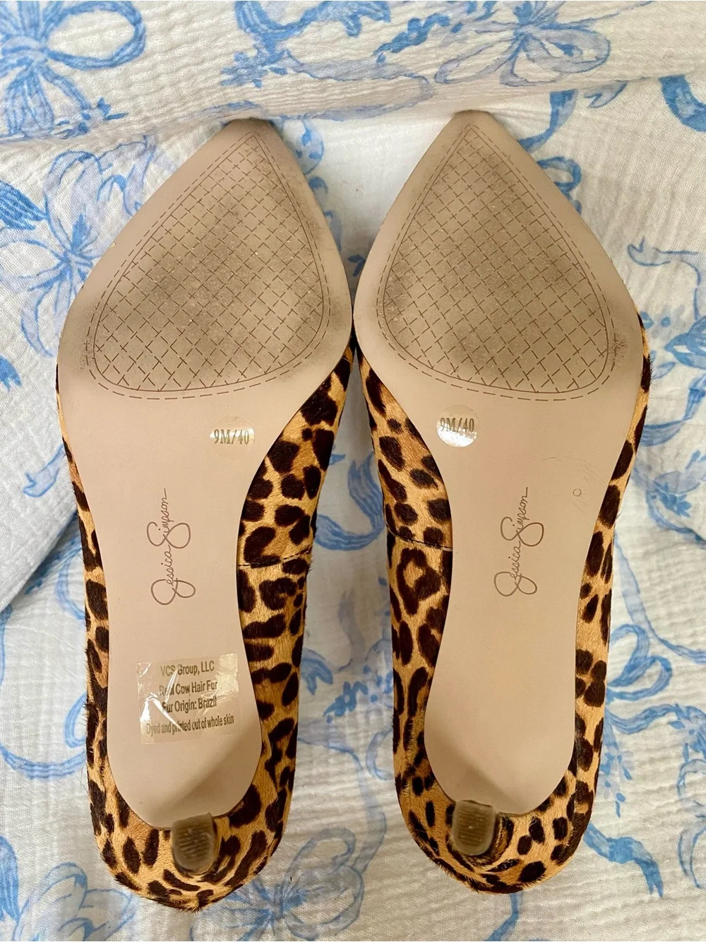 Jessica Simpson Cow Hair Leopard Print Stiletto Pumps